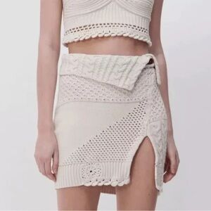 Jonathan Simkhai Cream Cable Knit Skirt